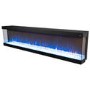 GRADE A3 - 60 Inch Black Inset Electric Media Wall Fireplace - AmberGlo