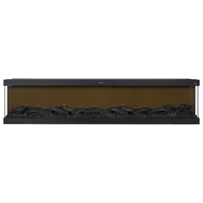 GRADE A2 - 60 Inch Black Inset Electric Media Wall Fireplace - AmberGlo