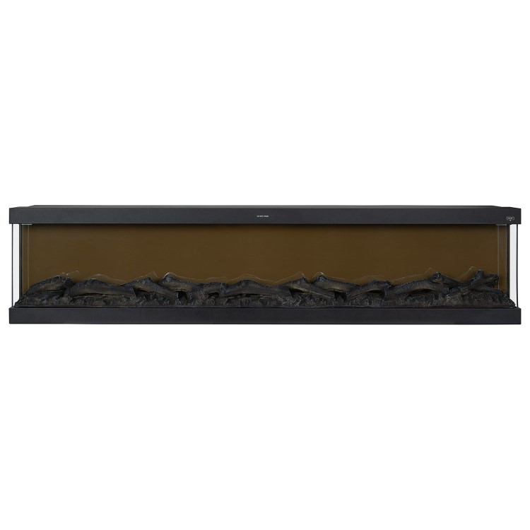 GRADE A2 - 60 Inch Black Inset Electric Media Wall Fireplace - AmberGlo