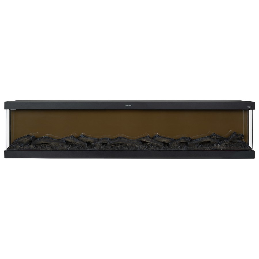 Black Inset Media Wall Electric Fireplace 60 inch - Amberglo