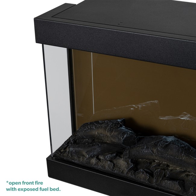 GRADE A2 - 60 Inch Black Inset Electric Media Wall Fireplace - AmberGlo