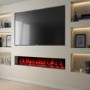 GRADE A1 - 72 Inch Black Inset Electric Media Wall Fireplace - AmberGlo