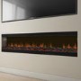 GRADE A3 - Black Inset Media Wall Electric Fireplace 72 inch - Amberglo