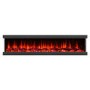 GRADE A1 - 72 Inch Black Inset Electric Media Wall Fireplace - AmberGlo