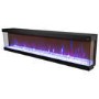 GRADE A2 - Black Inset Media Wall Electric Fireplace 72 inch - Amberglo