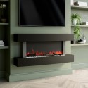 AGL053 Black 47inch Wall Mounted Electric Fireplace - AmberGlo