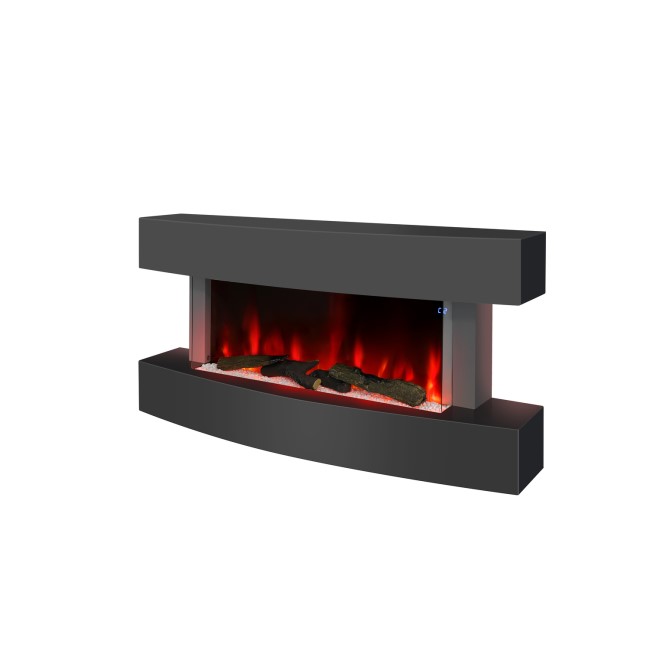 Black 47inch Wall Mounted Electric Fireplace - AmberGlo