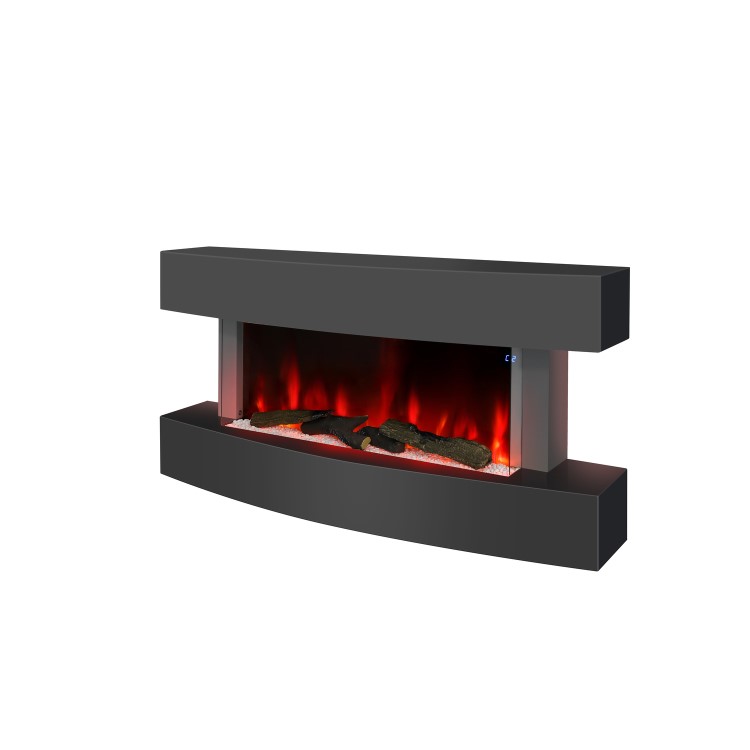 Black 47inch Wall Mounted Electric Fireplace - AmberGlo