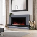 AGL056 Black & Grey 62inch Wall Mounted Electric Fireplace - AmberGlo