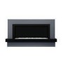 IMPERFECT - Black & Grey Freestanding Electric Fireplace with LED Lights 62 Inch - Amberglo