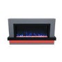 GRADE A1 - 62 Inch Black & Grey Freestanding Smart Electric Fireplace with LED Lights - AmberGlo