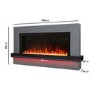 GRADE A1 - 62 Inch Black & Grey Freestanding Smart Electric Fireplace with LED Lights - AmberGlo
