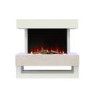 White & Beige Concrete Effect Freestanding Smart Electric Fireplace - LAST FEW  IN STOCK