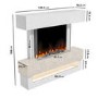 White & Beige Concrete Effect Freestanding Smart Electric Fireplace - LAST FEW  IN STOCK