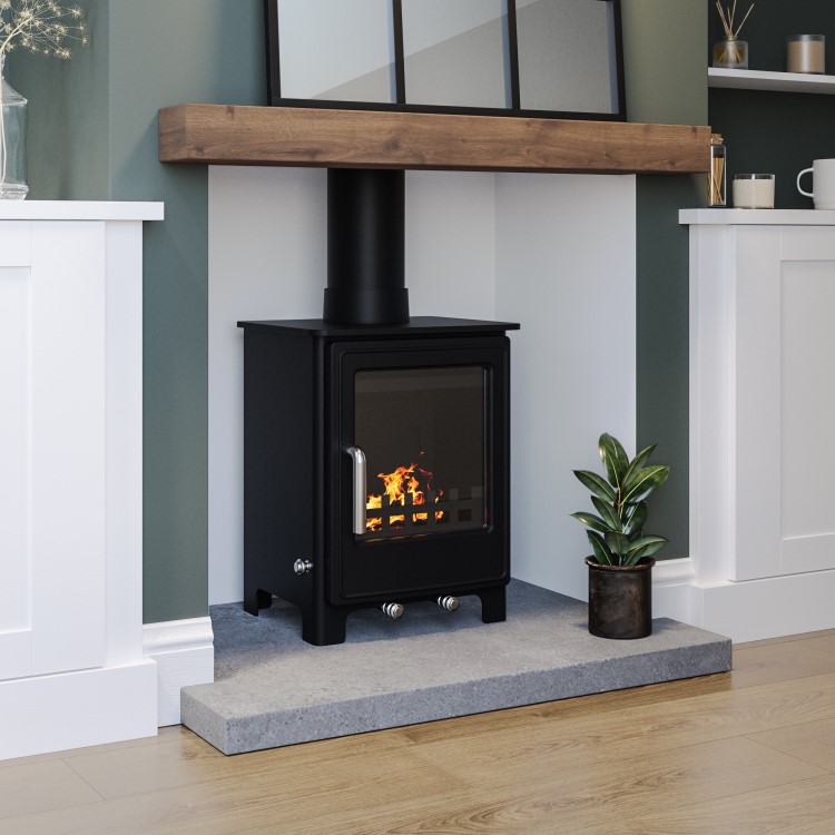 Black Cast Iron Wood Burning Stove 5kW - AmberGlo