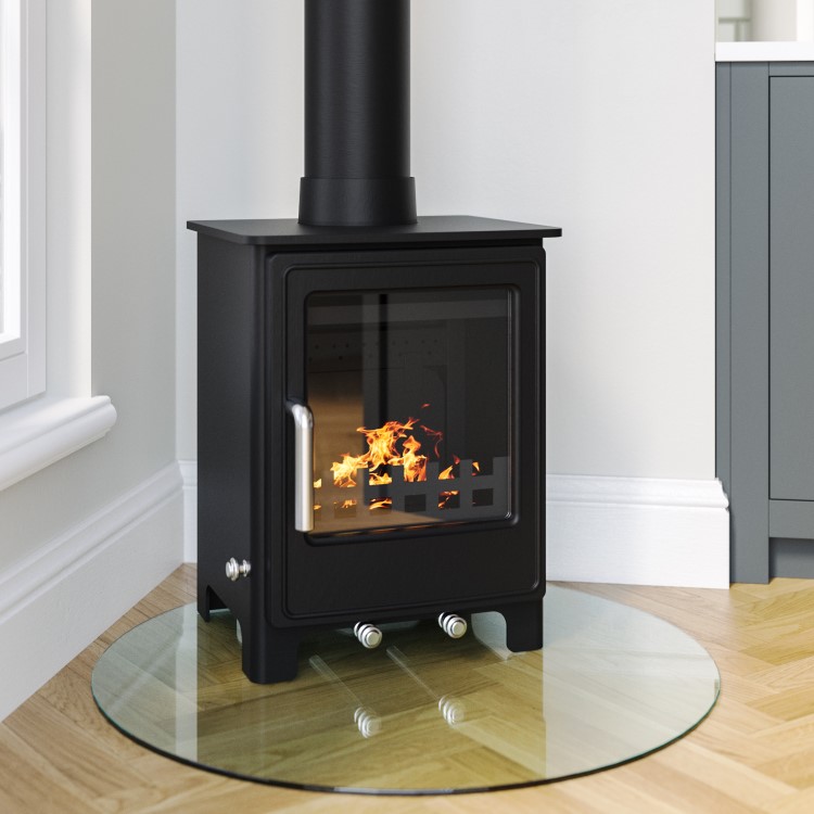 Black Cast Iron Wood Burning Stove 5kW - AmberGlo