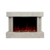 Freestanding Stone Effect Tall 44 Inch Electric Fire with Logs and Pebbles - Amberglo