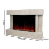 Freestanding Stone Effect Tall 44 Inch Electric Fire with Logs and Pebbles - Amberglo