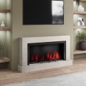 AGL062 Black & Concrete 62inch Wall Mounted Electric Fireplace With Pebbles - AmberGlo