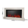 Concrete Stone Effect Free Standing Electric Fireplace with LED Lights  62 Inch- Amberglo