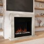 Black & Stone Wall Mounted Electric Fireplace With Logs, Crystals & Pebbles - AmberGlo