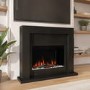 IMPERFECT - Black Wall Mounted Electric Fireplace With Logs, Crystals & Pebbles - AmberGlo