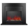 GRADE A1 - Black Free Standing Electric Fireplace Suite With Customisable Exposed Fuel Bed - Amberglo