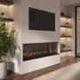 ALMOST OPENED - Black 50inch WiFi Enabled Inset Electric Media Wall Fireplace - AmberGlo