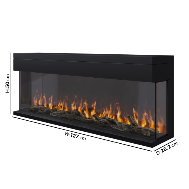 ONLY OPENED - Black 50inch WiFi Enabled Inset Electric Media Wall Fireplace - AmberGlo