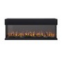 ALMOST PERFECT - Black Inset Media Wall Electric Fireplace with Glass Configurated Front and Sides 50 Inch - Amberglo