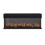 Black 50 Inch Inset Media Wall Electric Fireplace with Glass Configurated Front and Sides - Amberglo