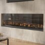 ONLY OPENED - Black 60inch WiFi Enabled Inset Electric Media Wall Fireplace - AmberGlo