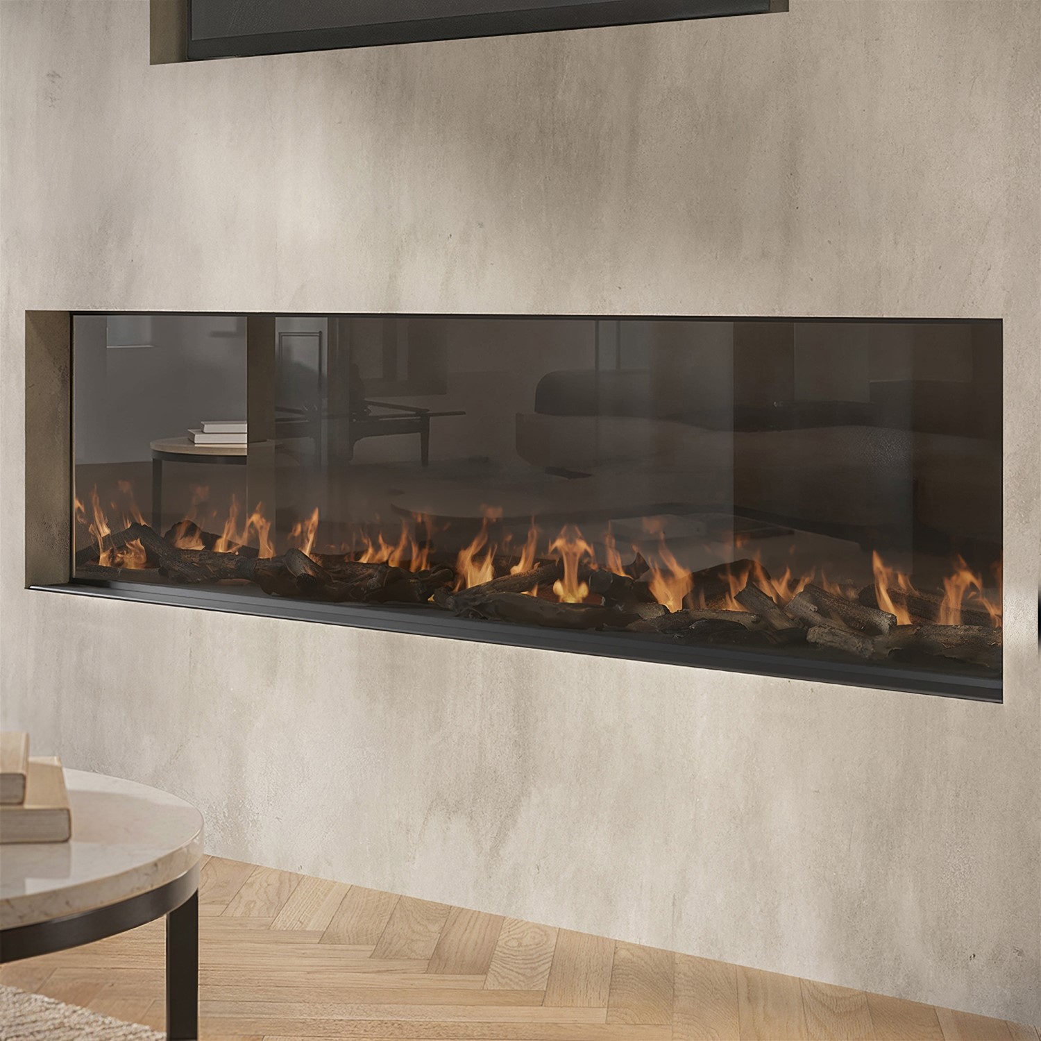 Inset Plack ALMOST PERFECT - Black 60inch WiFi Enabled Inset Electric Media Wall ...