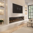 A1/AGL069W ONLY OPENED - Black 70inch WiFi Enabled Inset Electric Media Wall Fireplace - AmberGlo