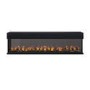 IMPERFECT - Black 70 Inch Inset Media Wall Electric Fireplace with Glass Configurated Front and Sides - Amberglo