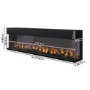 IMPERFECT - Black 70 Inch Inset Media Wall Electric Fireplace with Glass Configurated Front and Sides - Amberglo