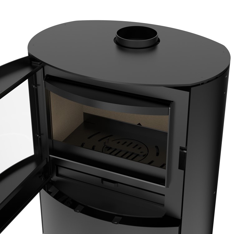 Black Cast Iron Wood Burning Stove 6.9kW - AmberGlo