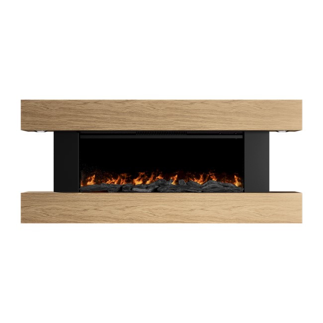 Oak 52inch WiFi Enabled Wall Mounted Electric Fireplace - AmberGlo