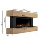 ONLY OPENED - AmberGlo 52" Oak Wall Mounted Electric Fireplace Suite with LED Lights