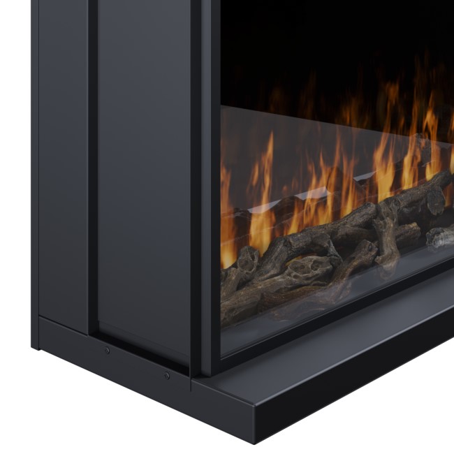 Black 40inch WiFi Enabled Inset Electric Media Wall Fireplace - AmberGlo