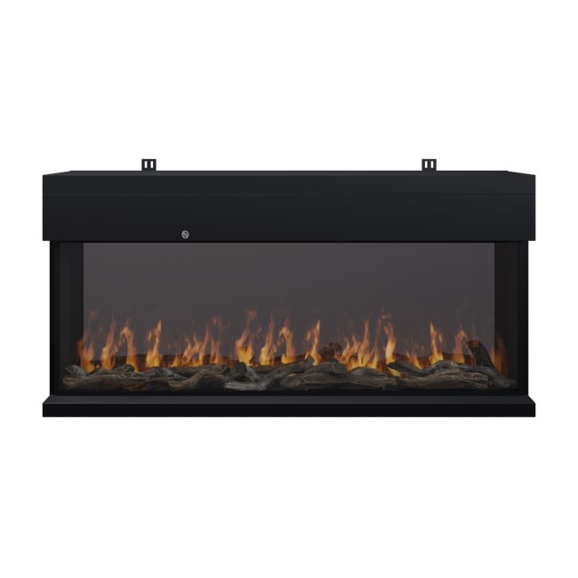 Black 40inch WiFi Enabled Inset Electric Media Wall Fireplace - AmberGlo