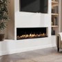 Premium Black 3-Sided Inset Electric Media Wall Fire Place with LCD Flame - 60 Inch - AmberGlo