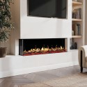A2/AGL074 ALMOST PERFECT - Black 60inch Inset Electric LCD Display Media Wall Fireplace - AmberGlo