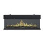 Premium Black 3-Sided Inset Electric Media Wall Fire Place with LCD Flame - 60 Inch - AmberGlo