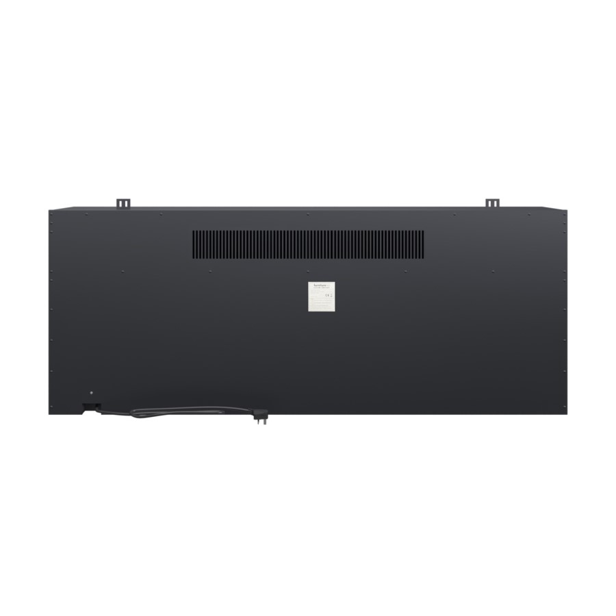 Premium Black 3-Sided Inset Electric Media Wall Fire Place with LCD Flame - 60 Inch - AmberGlo