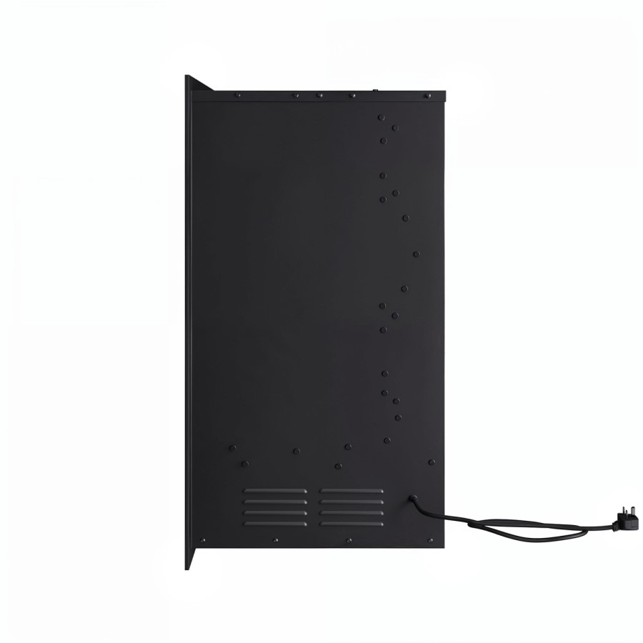 GRADE A1 - Black 31inch Inset Electric LCD Display Media Wall Fireplace - AmberGlo