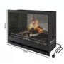 Premium Black 3-Sided Inset Electric Media Wall Fire Place with LCD Flame - 31 Inch - AmberGlo