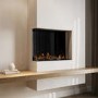 Black 3-Sided Inset Electric Media Wall Smart Fire - 30 Inch - AmberGlo