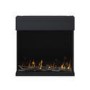 Black 3-Sided Inset Electric Media Wall Smart Fire - 30 Inch - AmberGlo