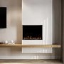 Black 3-Sided Inset Electric Media Wall Smart Fire - 30 Inch - AmberGlo